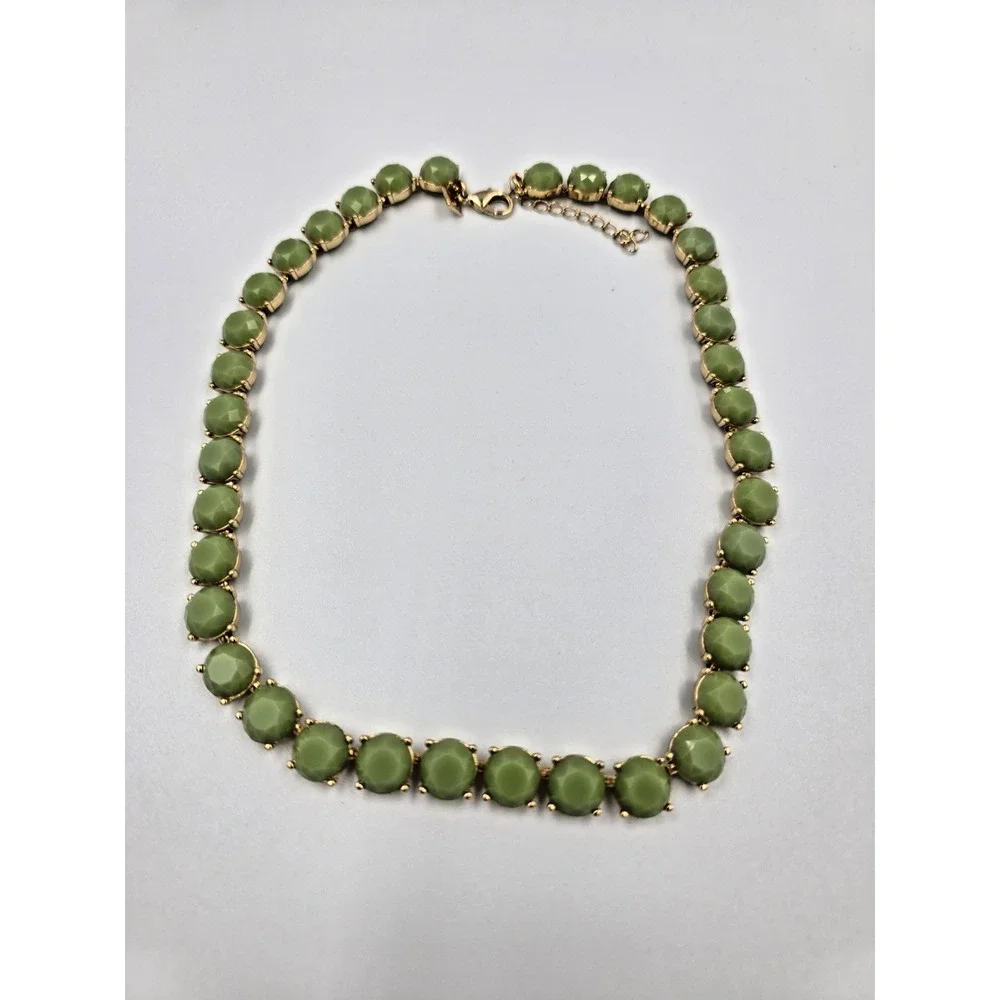 Banana Republic Necklace Gold Tone Sage Mint Green‎ Beaded with box